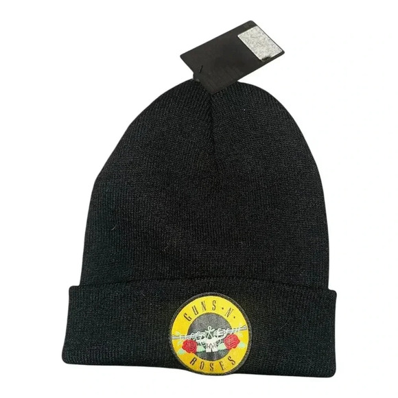 Guns N Roses Black Beanie Hat - Forever 21 - Picture 1 of 3
